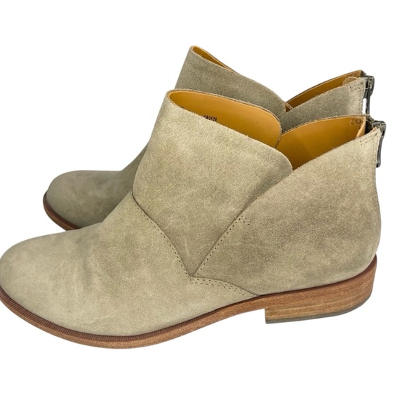 Kork-Ease Women’s Suede Leather Booties Size 7M Beige Ankle Boots Zip Back - Picture 1 of 6
